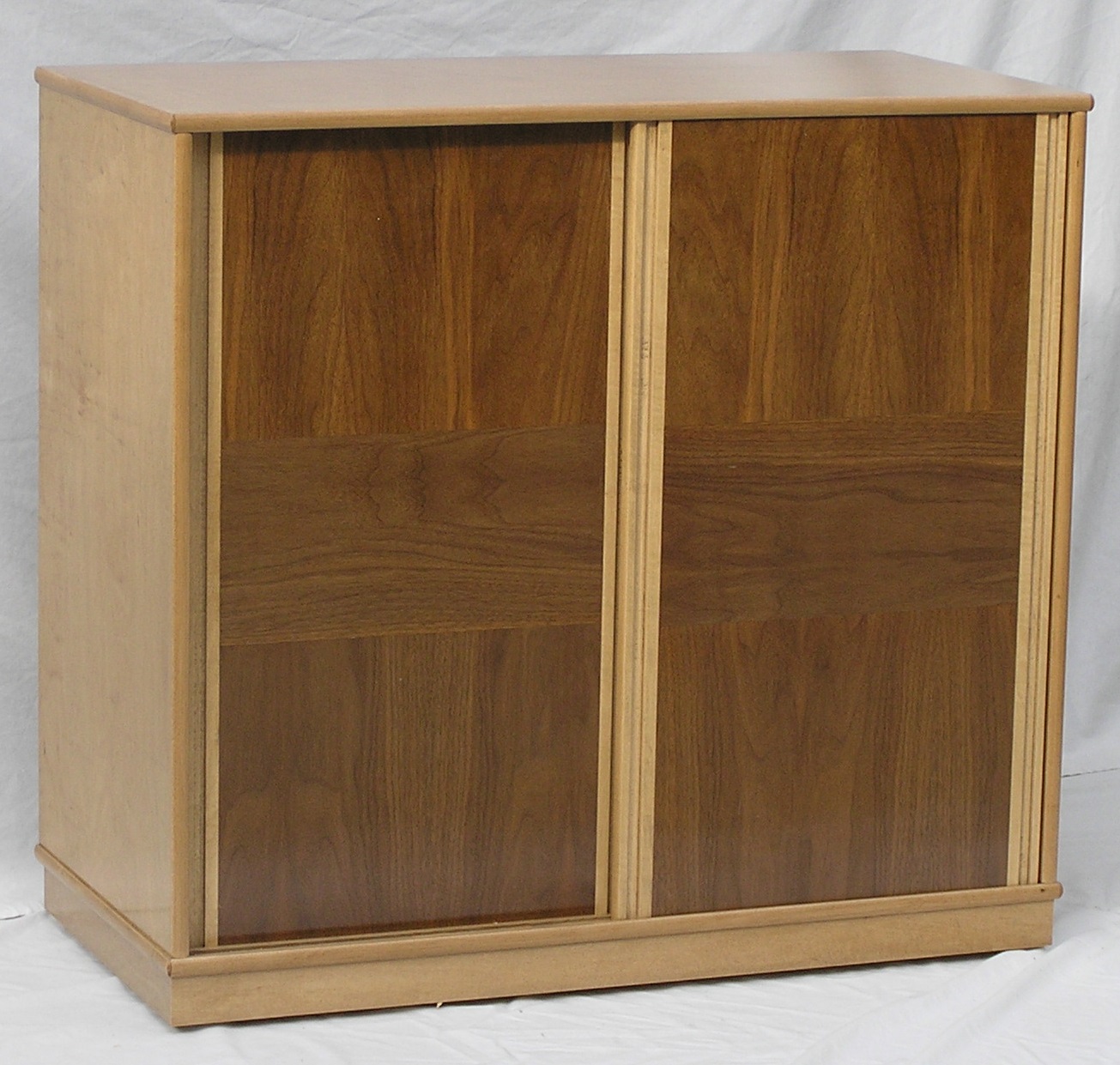 35" high LP cabinet with cross banded walnut sliding doors finished in General Finishes antique maple. Quite the quality piece!